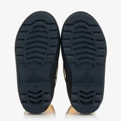 Yellow & Navy Blue Rain Boots