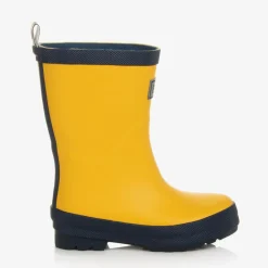 Yellow & Navy Blue Rain Boots