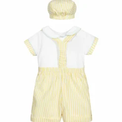 Yellow & White Shorts Set