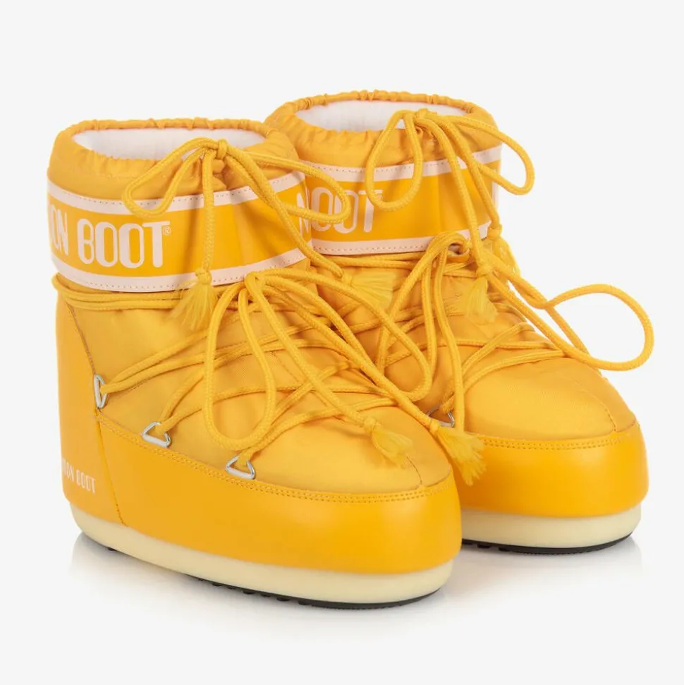 Yellow Logo Short Snow Boots